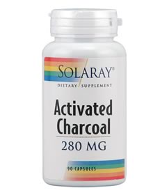 Activated Charcoal 280 mg, Solaray (90 Capsules)